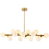 Luna Cluster 15-Globe Linear Chandelier – Modern Opaline Constellation