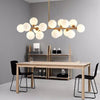 Luna Cluster 15-Globe Linear Chandelier – Modern Opaline Constellation