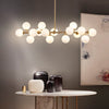 Luna Cluster 15-Globe Linear Chandelier – Modern Opaline Constellation